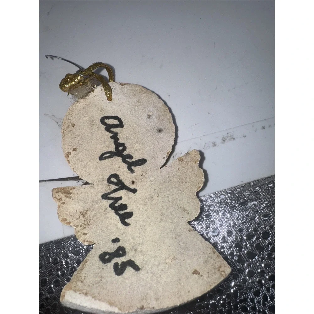 Vintage‎ Ceramic Cookie Handmade Christmas Ornaments 1985s Angel Tree